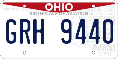 OH license plate GRH9440