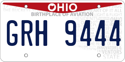 OH license plate GRH9444