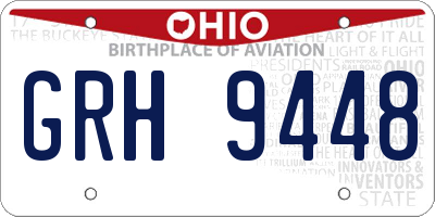 OH license plate GRH9448
