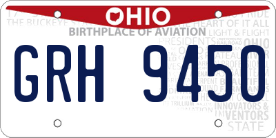 OH license plate GRH9450