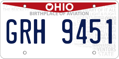 OH license plate GRH9451