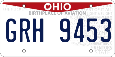 OH license plate GRH9453
