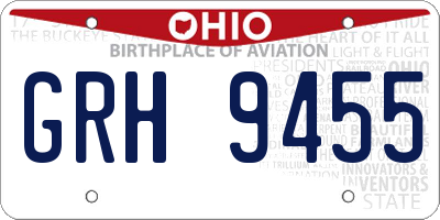 OH license plate GRH9455