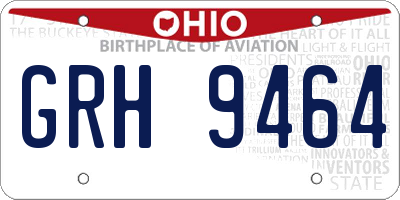 OH license plate GRH9464