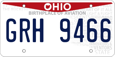 OH license plate GRH9466