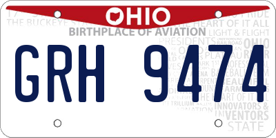 OH license plate GRH9474