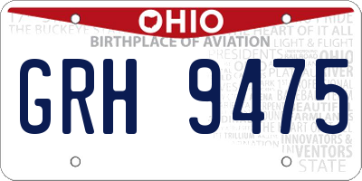 OH license plate GRH9475