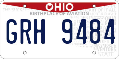 OH license plate GRH9484