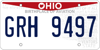OH license plate GRH9497