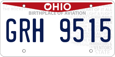 OH license plate GRH9515