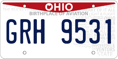 OH license plate GRH9531