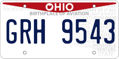 OH license plate GRH9543