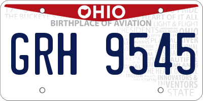 OH license plate GRH9545