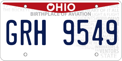 OH license plate GRH9549