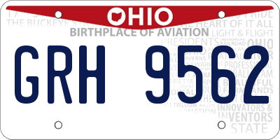 OH license plate GRH9562