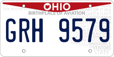 OH license plate GRH9579