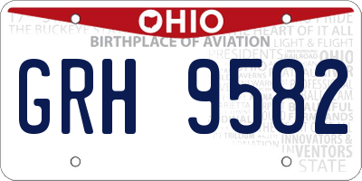 OH license plate GRH9582