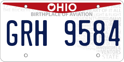 OH license plate GRH9584