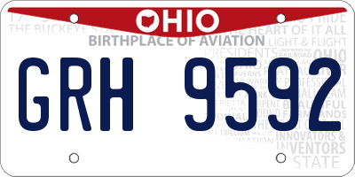 OH license plate GRH9592