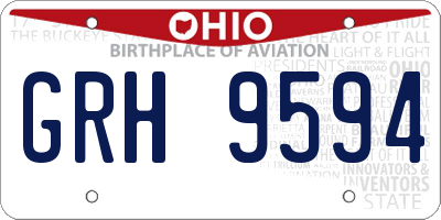 OH license plate GRH9594