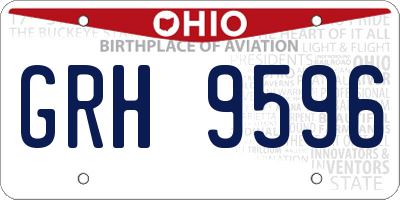 OH license plate GRH9596