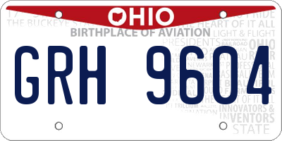 OH license plate GRH9604