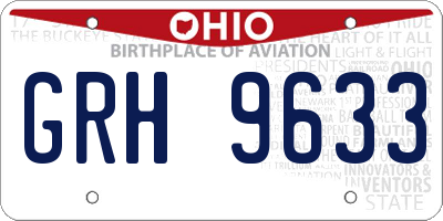 OH license plate GRH9633