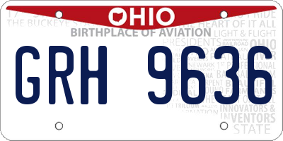 OH license plate GRH9636