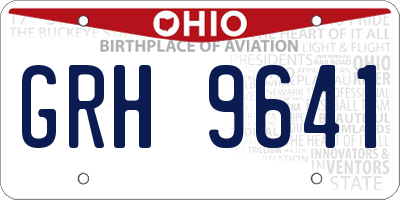 OH license plate GRH9641