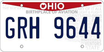 OH license plate GRH9644