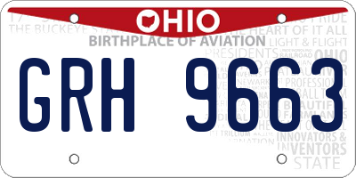 OH license plate GRH9663