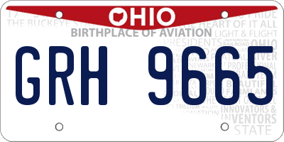 OH license plate GRH9665