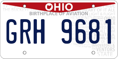 OH license plate GRH9681