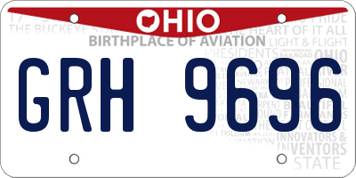 OH license plate GRH9696