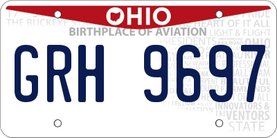 OH license plate GRH9697