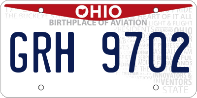 OH license plate GRH9702