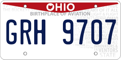 OH license plate GRH9707