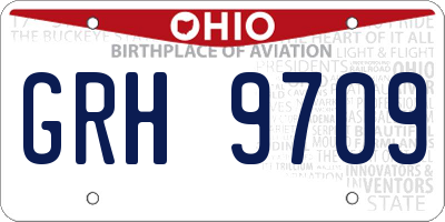 OH license plate GRH9709