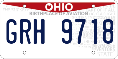 OH license plate GRH9718