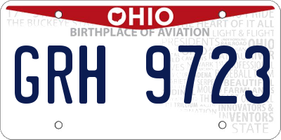 OH license plate GRH9723