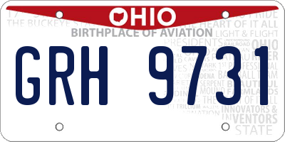 OH license plate GRH9731