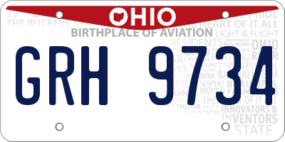 OH license plate GRH9734