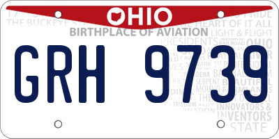 OH license plate GRH9739
