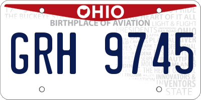 OH license plate GRH9745