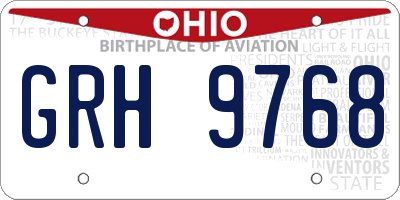 OH license plate GRH9768