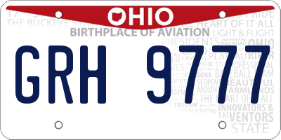 OH license plate GRH9777
