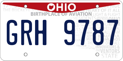 OH license plate GRH9787