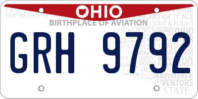 OH license plate GRH9792