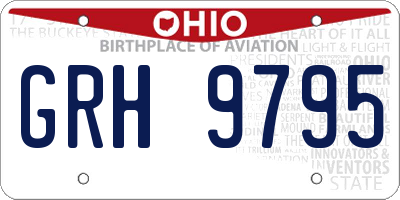OH license plate GRH9795