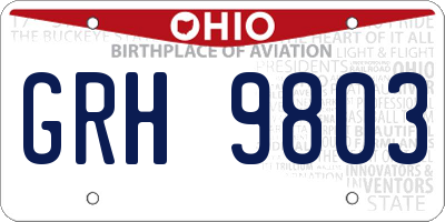 OH license plate GRH9803